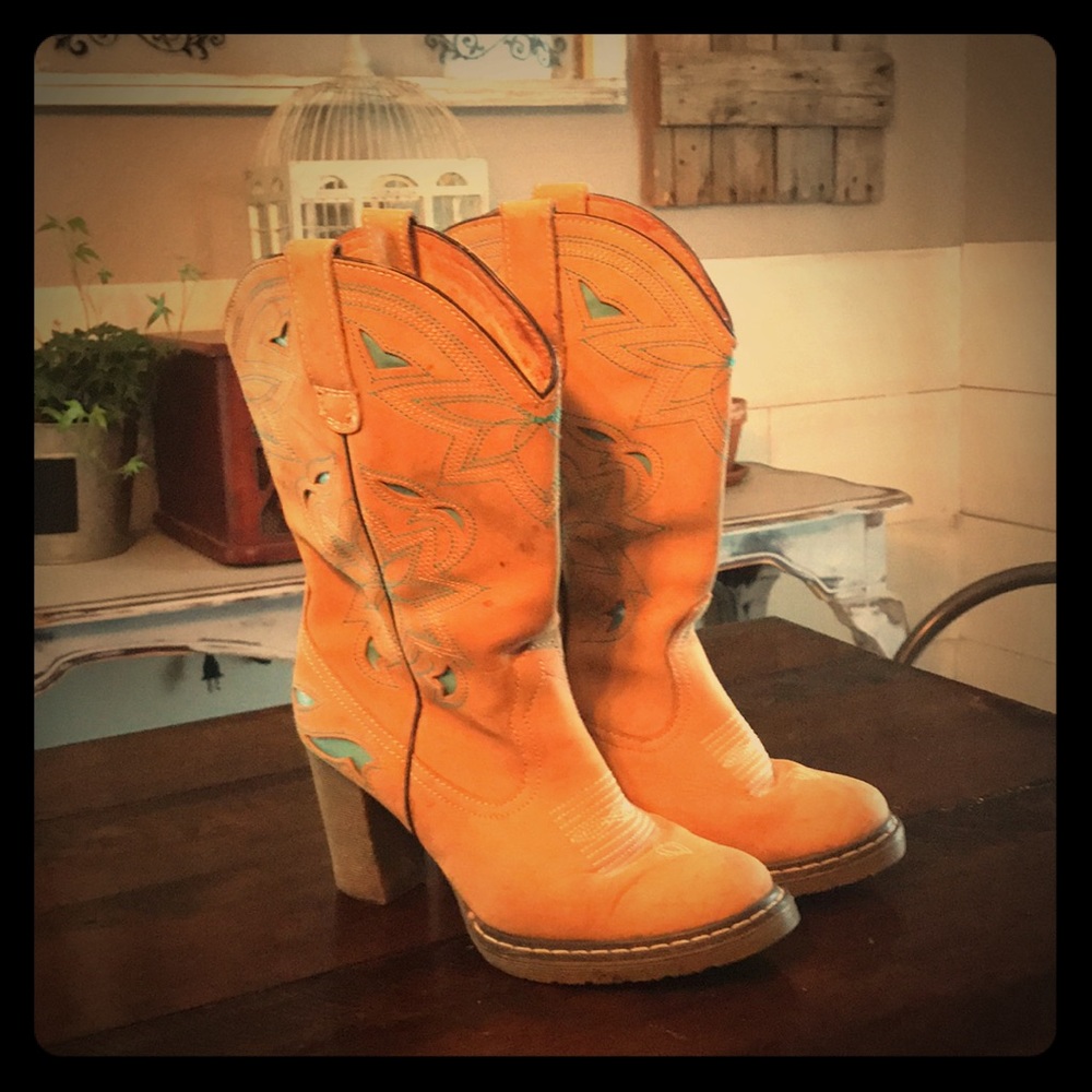 REAL LEATHER!! High Heel Boots